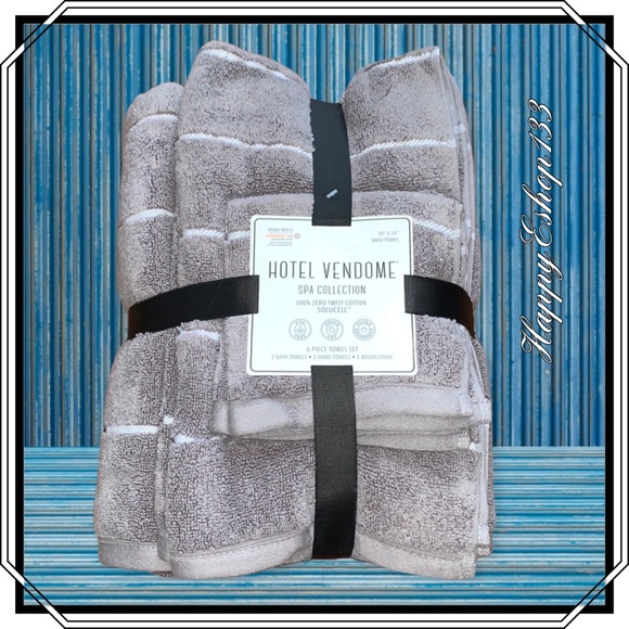 Hotel Vendome Spa Collection 100% Cotton 6-Piece Towel Set - Picture 10 of 10